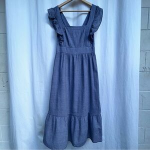 Loft, Beach smocked Ruffle Dress, Size 4